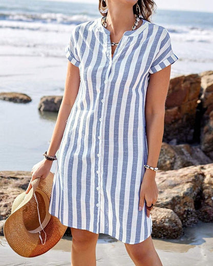 Robe Chemise Rayée Élégante